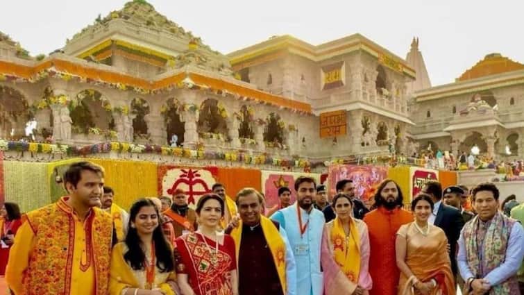 Mukesh Ambani donate 2 51 crore to Ram Mandir ayodhya temple inauguration programme marathi news  Ayodhya : मुकेश अंबानींची मोठी घोषणा, अयोध्या राम मंदिराला जाहीर केली 'इतकी' देणगी