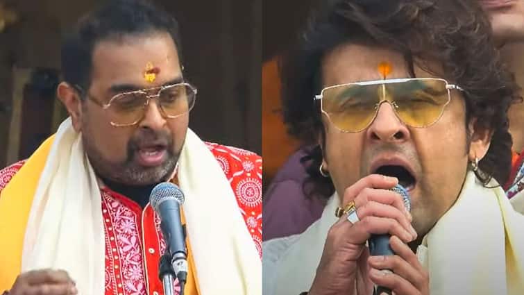 ram mandir pran pratishtha shankar mahadevan and sonu nigam ram siya ram bhajan Video Viral ENT 'राम सिया राम'... प्राण प्रतिष्ठा कार्यक्रम में शंकर महादेवन की गूंजी आवाज, सोनू निगम ने गाईं चौपाइयां