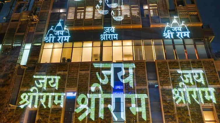 Mukesh Ambani's Antilia Lights Up To Celebrate Ram Mandir Inauguration Ceremony In Ayodhya | In PICS