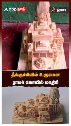 தீக்குச்சியில் உருவான ராமர் கோயில் மாதிரி