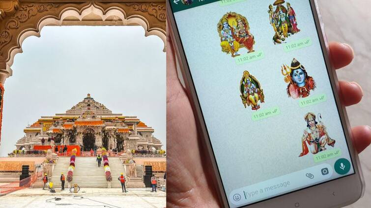 Ayodhya Ram Mandir send prabhu ram template and stickers to your WhatsApp contact here is how Ayodhya Ram Mandir: वॉट्सऐप में अपनों को भेजिए प्रभु राम के स्टिकर्स, ये है आसान तरीका