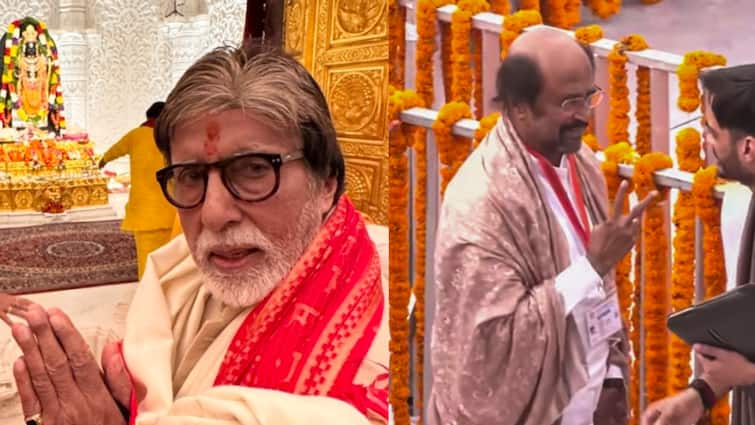 Amitabh Bachchan Shares Picture With Ramlalla Idol Rajinikanth Greets PM Modi At Ayodhya Ram Mandir Watch Amitabh Bachchan Shares Picture With Ramlalla Idol, Rajinikanth Greets PM Modi- Watch