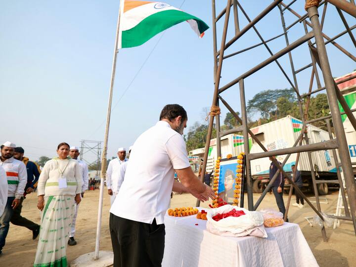 Congress leader Rahul Gandhi paid respect to Netaji Subhash Chandra Bose on his 127th birth anniversary, known as 'Parakram Diwas'. Rahul Gandhi stated that Netaji exemplified Indian principles such as pluralism and social and economic fairness. (Source: PTI)