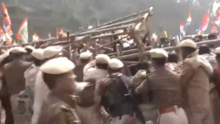 Bharat Jodo Nyay Yatra Clash Erupts Between Police Congress Workers Assam Rahul Gandhi 'Assam Should Have Nyay': Rahul Tells Cops Amid Clash, Himanta Orders DGP To File FIR