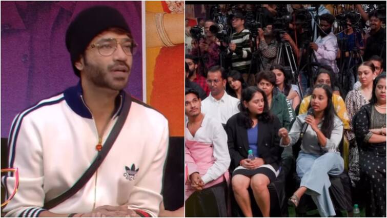 Bigg Boss 17 vicky jain apologizes to ankita lokhande on her knees in front of media Bigg Boss 17: मीडिया ने तोड़ा विक्की जैन का घमंड! घुटने पर बैठकर अपनी बीवी अंकिता लोखंडे से मांगी माफी