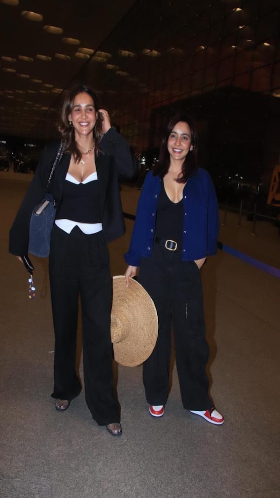 Neha And Ayesha Sharma Don Cool Airport Looks