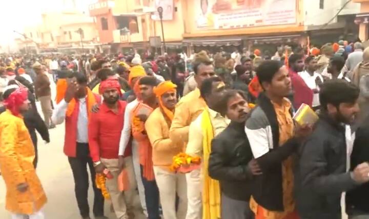 The Shri Ram Janmabhoomi Teerth Kshetra website has set out certain time windows for devotees to visit Lord Ram Lalla: morning from 7 a.m. to 11:30 a.m., and afternoon from 2 p.m. to 7 p.m. (Source: ANI)