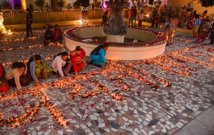 रामाच्या मूर्तीची प्राणप्रतिष्ठा झाल्यानंतर पीएम मोदींनी जोरदार भाषण केलं. (Photo Credit : PTI)