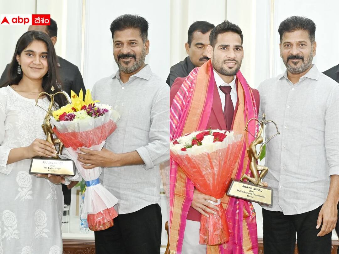 Arjuna Awardees and Asian Games 2023 medallists called on CM Revanth Reddy Telangana సీఎం రేవంత్ రెడ్డిని కలిసిన అర్జున అవార్డు గ్రహీతలు, ఆసియా గేమ్స్ విజేతలు