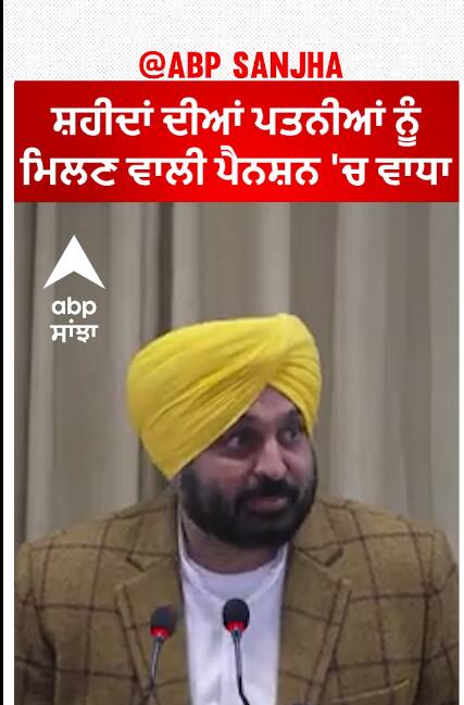 Bhagwant Mann| ਸ਼ਹੀਦਾਂ ਦੀਆਂ ਪਤਨੀਆਂ ਨੂੰ ਮਿਲਣ ਵਾਲੀ ਪੈਨਸ਼ਨ 'ਚ ਵਾਧਾ