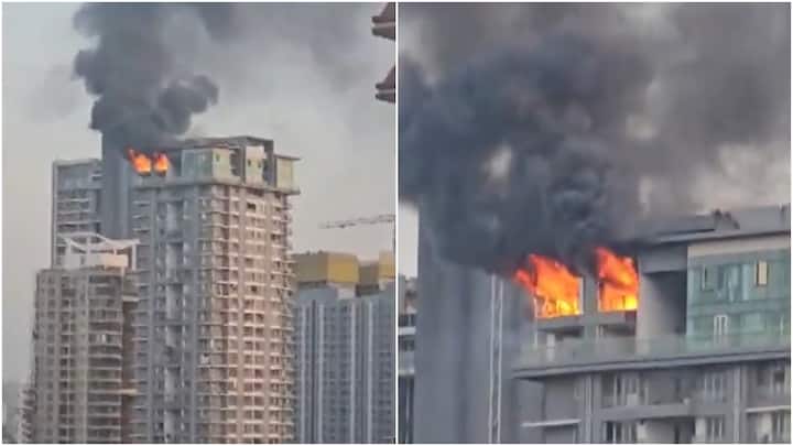 Mumbai News Massive Fire Breaks On 26th Floor Of Goregaon High-Rise Video Maharashtra News Massive Fire Breaks Out On 26th Floor Of Mumbai High-Rise, No Casualties So Far