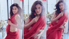 Taapsee Pannu : लाल साडीमध्ये तापसी पन्नूचा जलवा, मॅगझीनसाठी केले फोटोशूट