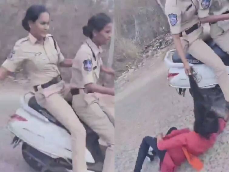 On Camera Telangana Cops Drag Protesting Student By Hair shocking video Shocking Video: போராட்டத்தில் ஈடுபட்ட மாணவி! தலைமுடியை பிடித்து தரதரவென இழுத்த சென்ற பெண் காவலர்கள் - பகீர் வீடியோ!