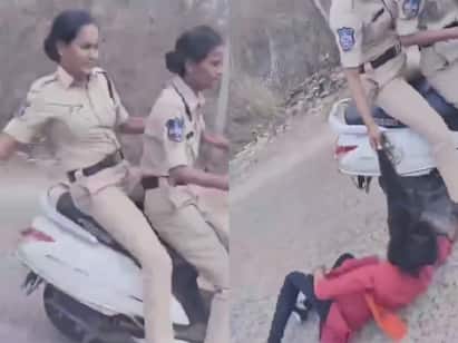 On Camera Telangana Cops Drag Protesting Student By Hair shocking video Shocking Video: போராட்டத்தில் ஈடுபட்ட மாணவி! தலைமுடியை பிடித்து தரதரவென இழுத்த சென்ற பெண் காவலர்கள் - பகீர் வீடியோ!