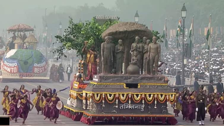 Republic Day 2024: Tamil Nadu Parade Tableau Highlights Ancient 'Kudavolai' Voting System Stalin Modi Murmu Republic Day 2024: Tamil Nadu's Parade Tableau Highlights Ancient 'Kudavolai' Voting System