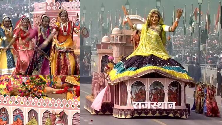 Republic Day 2024 India Rajasthan State Tableau Meera Bai Ghoomar Dance Republic Day 2024: Rajasthan Tableau Pays Tribute To Meera Bai, Showcases Ghoomar