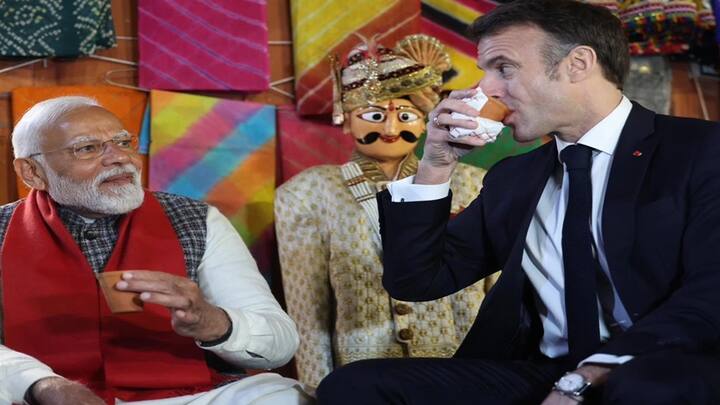Video: PM મોદીએ ફ્રાન્સના રાષ્ટ્રપતિને ગિફ્ટ કર્યું રામ મંદિરનું મૉડલ, મેક્રોને કહ્યું- 'અયોધ્યા જવું પડશે'