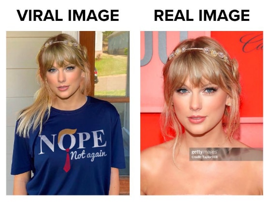 Photo of Taylor Swift in anti-Trump shirt is doctored