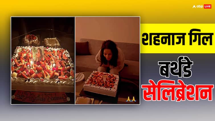 Shehnaaz Gill Birthday Celebration actress cut her birthday cake at midnight share video Shehnaaz Gill Birthday: शहनाज़ गिल ने आधी रात को काटा अपना बर्थडे केक, बच्चों की तरह मस्ती करती नजर आईं एक्ट्रेस