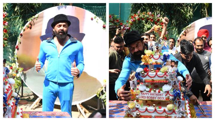 Actor Bobby Deol celebrated his 55th birthday with his fans and paparazzi on Saturday.