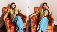 Rubina Dilaik Pics: जुड़वा बेटियों के जन्म के बाद पहली बार किलर लुक में दिखीं रुबीना दिलैक, डेनिम ड्रेस के साथ गोल्डन ब्लेजर में शेयर की फोटोज