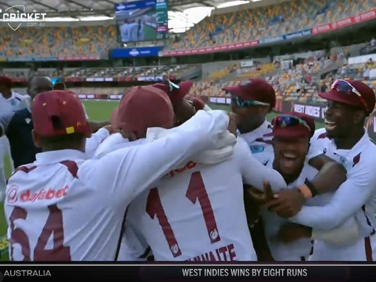 WI Vs AUS Test west indies beats australia in second test by 8 runs at gabba WI Vs AUS Test: அடிதூள்..! டெஸ்ட் போட்டியில் சொந்த மண்ணில் ஆஸ்திரேலியாவை வீழ்த்தி வரலாறு படைத்த மேற்கிந்திய தீவுகள்