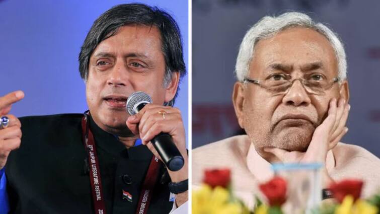 Shashi Tharoor on nitishkumar has coined a new word in his familiar style jdu bjp Shashi Tharoor on Bihar Political Crisis : नितीशकुमारांना एकवेळ आयाराम, गयाराम अन् पलटूराम म्हणता येईल, पण शशी थरुरांनी वापरलेल्या शब्दाने घाम फुटायची वेळ!
