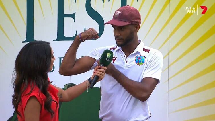 Are These Muscles Big Enough For Him? Brathwaite West Indies Defeat Australia Gabba Australia vs West Indies 'Are These Muscles Big Enough For Him?': Brathwaite Hits Out At Aussie Great As West Indies Breach Fortress Gabba