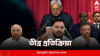 As Nitish Kumar changes side again Politicians react sharply Nitish Kumar: ‘গিরগিটিও লজ্জা পাবে’, ‘আয়ারাম গয়ারাম’, নীতীশের শিবিরবদলে শোরগোল, BJP থেকে নিন্দা দিলীপেরও