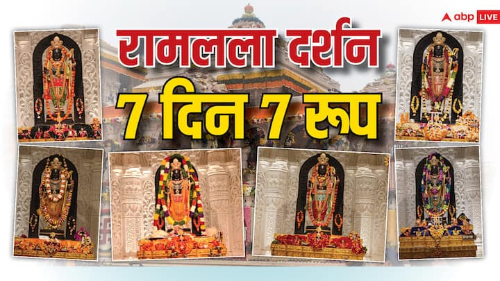 Ram Mandir: प्रभु श्री राम के दिव्य आलौकिक रूप के दर्शन करें, यहां देखें राम मंदिर से रामलला की 7 दिन की 7 तस्वीरें.