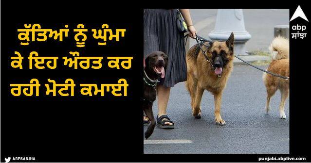 women quit his job and become dog walker and now earn 34 lakhs Viral News: ਪਹਿਲਾਂ ਆਪਣੇ ਸ਼ੌਕ ਕਾਰਨ ਛੱਡੀ ਨੌਕਰੀ, ਹੁਣ ਕੁੱਤਿਆਂ ਨੂੰ ਘੁੰਮਾ ਕੇ ਇਹ ਔਰਤ ਕਰ ਰਹੀ ਮੋਟੀ ਕਮਾਈ
