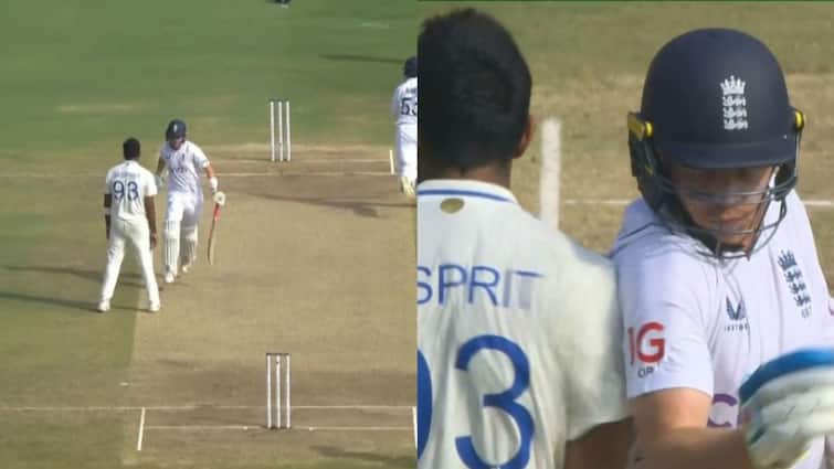 Jasprit Bumrah Reprimanded By ICC For Shoulder Barging Ollie Pope In IND vs ENG 1st Test Jasprit Bumrah Reprimanded By ICC For Shoulder Barging Ollie Pope In IND vs ENG 1st Test