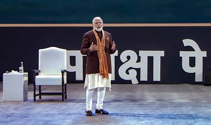 The seventh edition of the Pariksha Pe Charcha (PPC) was held today at the Bharat Mandapam for the first time, the building complex which hosted the G20 Summit in New Delhi during India’s G20 Presidency. (Image Source: PTI)