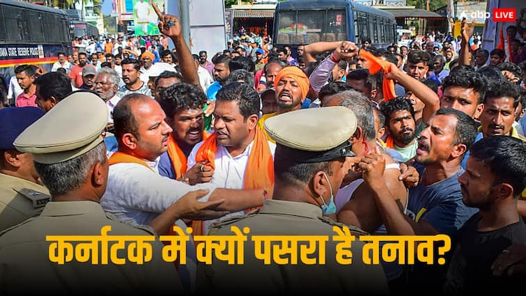कर्नाटक: 12 गांवों के चंदे से लगा था हनुमान ध्वज, हटने के बाद सरकार से आरपार के मूड में स्थानीय, बोले- जब तक… कर्नाटक: 12 गांवों के चंदे से लगा था हनुमान ध्वज, हटने के बाद सरकार से आरपार के मूड में स्थानीय, बोले- जब तक…