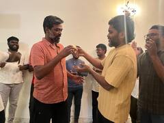 Blue Star Success Party : ப்ளூ ஸ்டார் திரைப்படத்தின் வெற்றியை கேக் வெட்டி கொண்டாடிய படக்குழு!