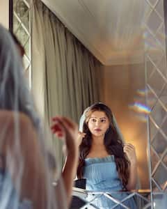 Rubina Dilaik Looks Stellar In A Furry Blue Dress; Check Out Pics