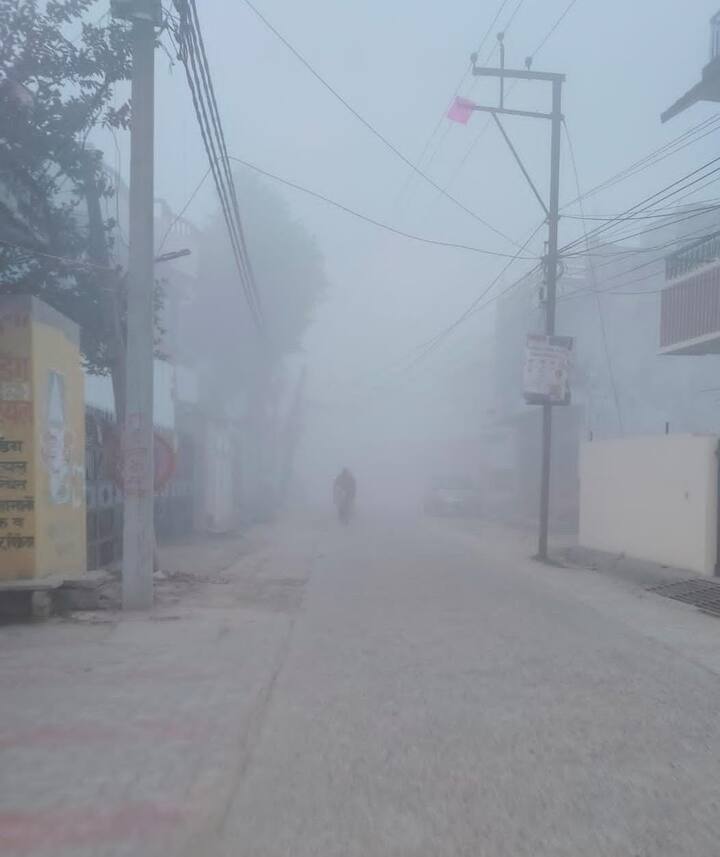 विजिबिलिटी इतनी कम रही कि लोग सुबह के समय भी वाहनों के लाइट जलाकर सड़कों पर आते जाते नजर आए.