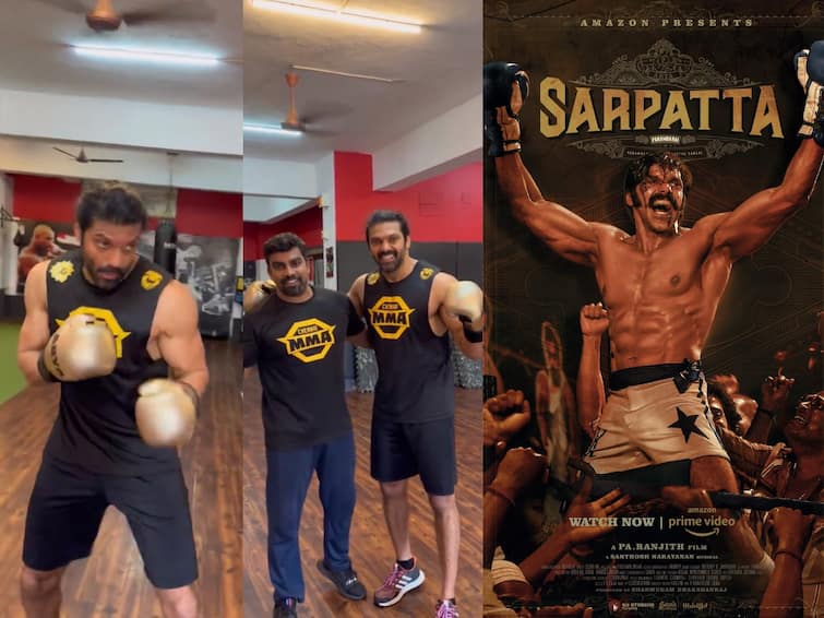 arya boxing practicing for sarpatta parambarai round 2 video goes viral Sarpatta 2: நீயே ஒளி, நீதான் வழி.. சார்பட்டா 2ஆம் பாகத்துக்காக வெறித்தனமாக பயிற்சி எடுக்கும் ஆர்யா!