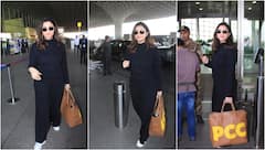 ऑल ब्लैक लुक में एयरपोर्ट पर स्पॉट हुईं Parineeti Chopra , काले चश्मे में स्टाइलिश लगीं एक्ट्रेस