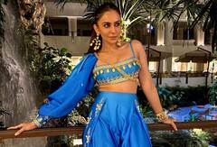 Rakul Preet Singh : நீல நிற ஆடை அணிந்து மயிலிறகு போல் ரசிகர்களை வருடும் ரகுல் ப்ரீத் சிங்!