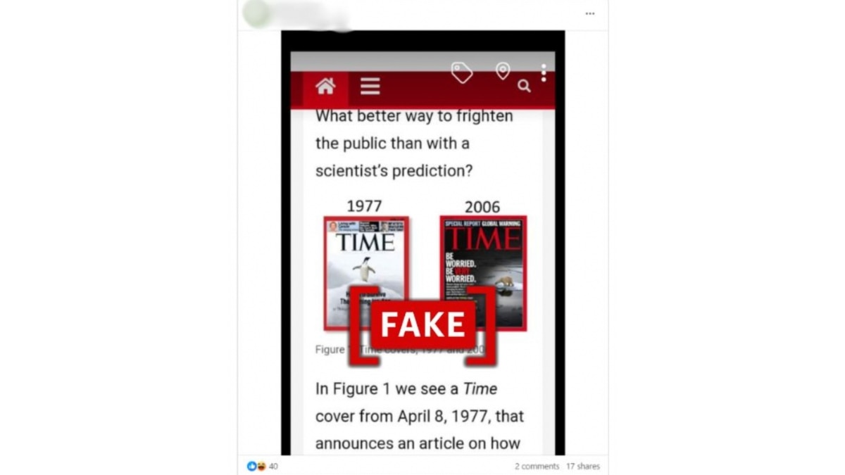 Fact Check: Time Magazine 1977 Cover Did Not Predict Impending Ice Age. Viral Image Is Digitally Altered