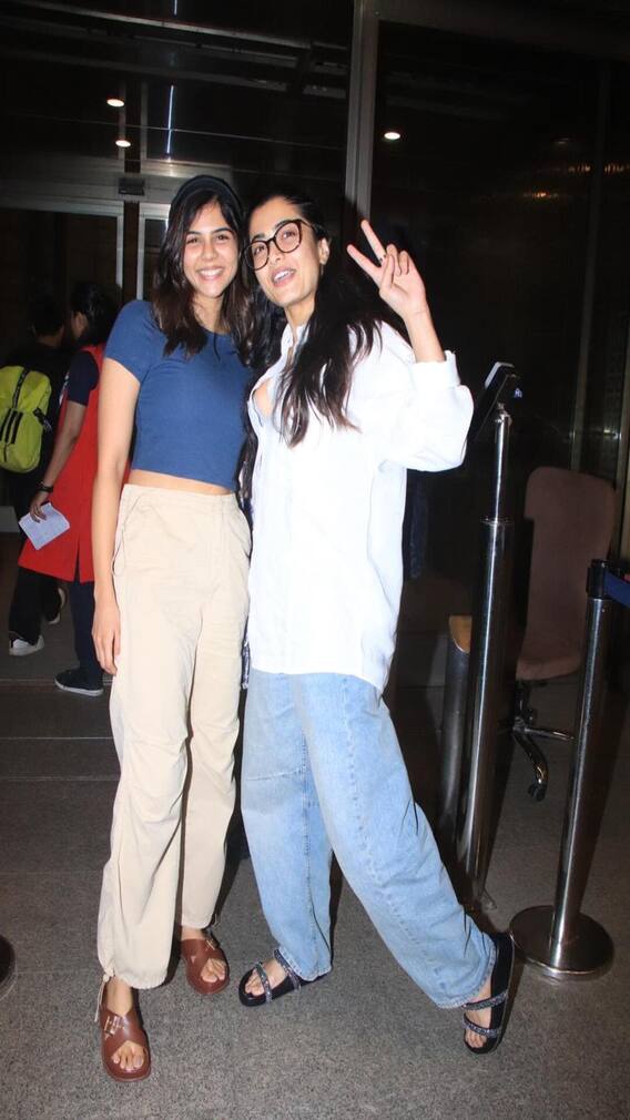 Rashmika Mandanna Poses With Her BFF At Airport