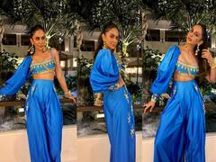 Rakul Preet Singh : நீல நிற ஆடை அணிந்து மயிலிறகு போல் ரசிகர்களை வருடும் ரகுல் ப்ரீத் சிங்!