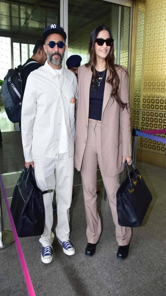 Sonam Kapoor And Anand Ahuja Give Style Goals In Latest Airport Look