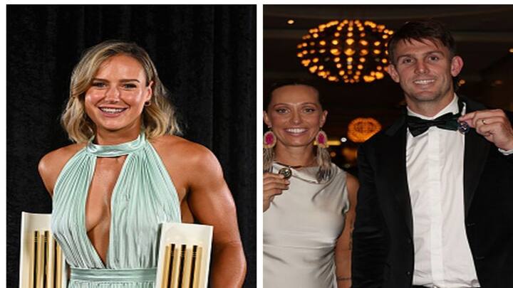 Cricket Australia Awards 2024: Aussie cricket stars dazzled on the carpet as they arrived at Crown Palladium on January 31, 2024 in Melbourne, Australia.