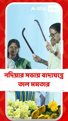 নদিয়ার সভায় বাদ্যযন্ত্রে তাল মমতার, স্টেজের মধ্যে শিল্পীর সঙ্গেই মাতলেন ছন্দে