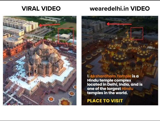 Fact Check: Drone Footage Of Delhi's Akshardham Being Circulated As Ayodhya Ram Temple