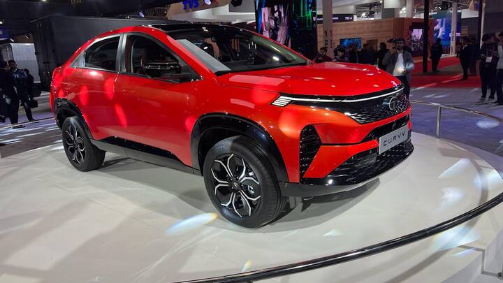 Tata Motors have showcased their much anticipated Curvv Coupe SUV at the Bharat Mobility Expo 2024. The Tata Curvv is an SUV Coupe that wouldl sit above the Nexon and mark the first SUV coupe model from Tata Motors. (Source: Somnath Chatterjee)