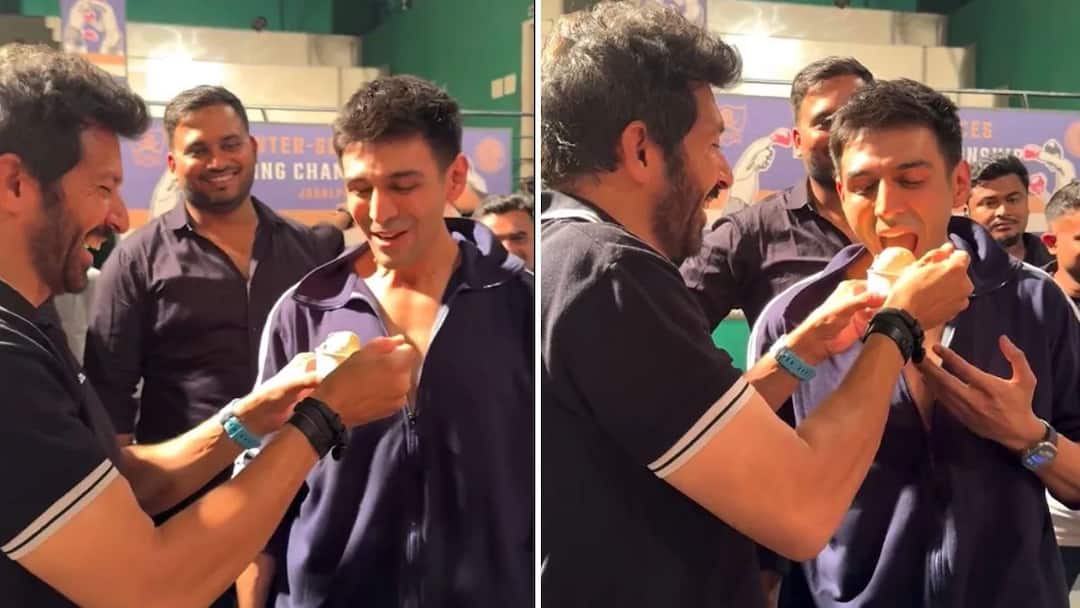 Kartik Aaryan eat Rasmalai after one year Chandu Champion Movie shooting complete Actor Shared Video Social Media Know Bollywood Entertainment Latest Update Marathi News Kartik Aaryan : तब्बल एका वर्षाने कार्तिकने घेतला मिठाईचा आस्वाद; म्हणाला,