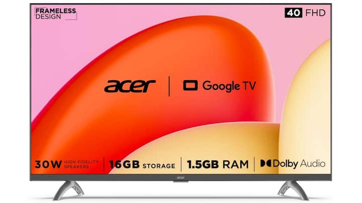 Acer (40 inches) Smart LED Google TV AR40GR2841FDFL [Price: Rs 16,999 | Down from MRP: Rs 29,999] — It boasts full HD resolution (1920 x 1080) with a silky smooth 60 Hertz refresh rate. The 178-degree wide viewing angle ensures a commendable viewing experience for everyone in the room. You can seamlessly connect with 2 HDMI ports for your set-top box or gaming console, and 2 USB ports for additional devices. 30 Watts of Dolby Audio will elevate the sound game. With 5 picture modes, 1.5GB RAM, 16GB storage, and a 64-bit Quad-Core Processor, this 4K TV delivers a dynamic and immersive viewing experience.